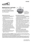 Bathtub Pull-Up Drain, Chrome Finish